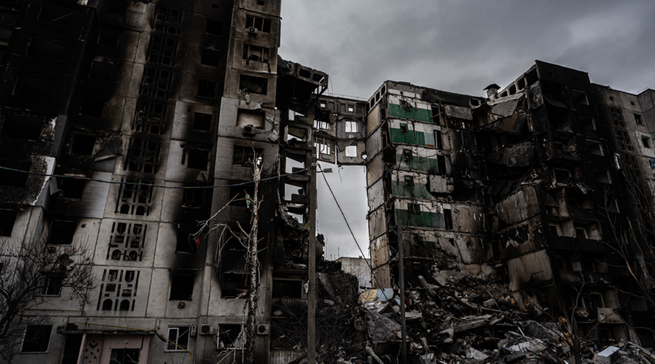 Zerstörtes Wohnhaus in Borodjanka