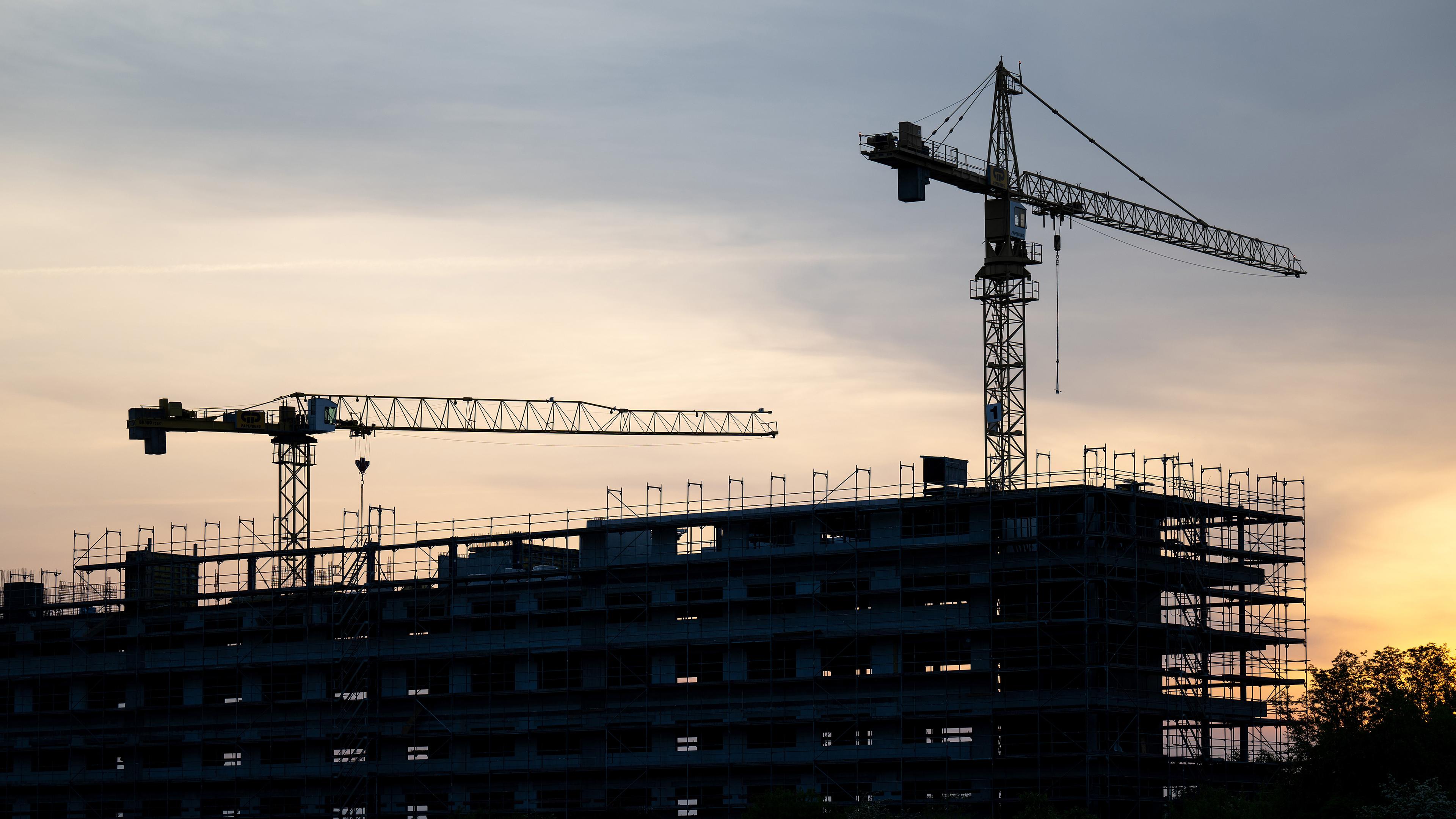 Baustelle in Sachsen, aufgenommen am 23.02.2024