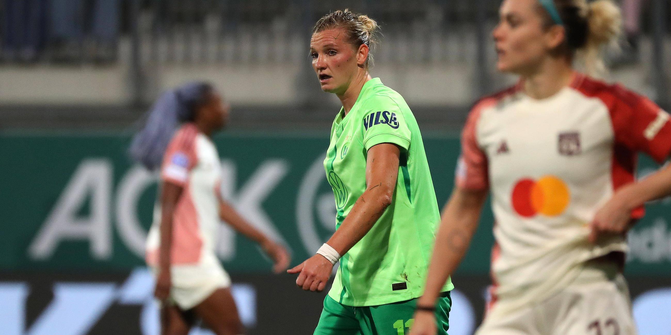 Alexandra Popp hat gegen Olympique Lyon ihre 100. Partie in der Königsklasse gespielt.