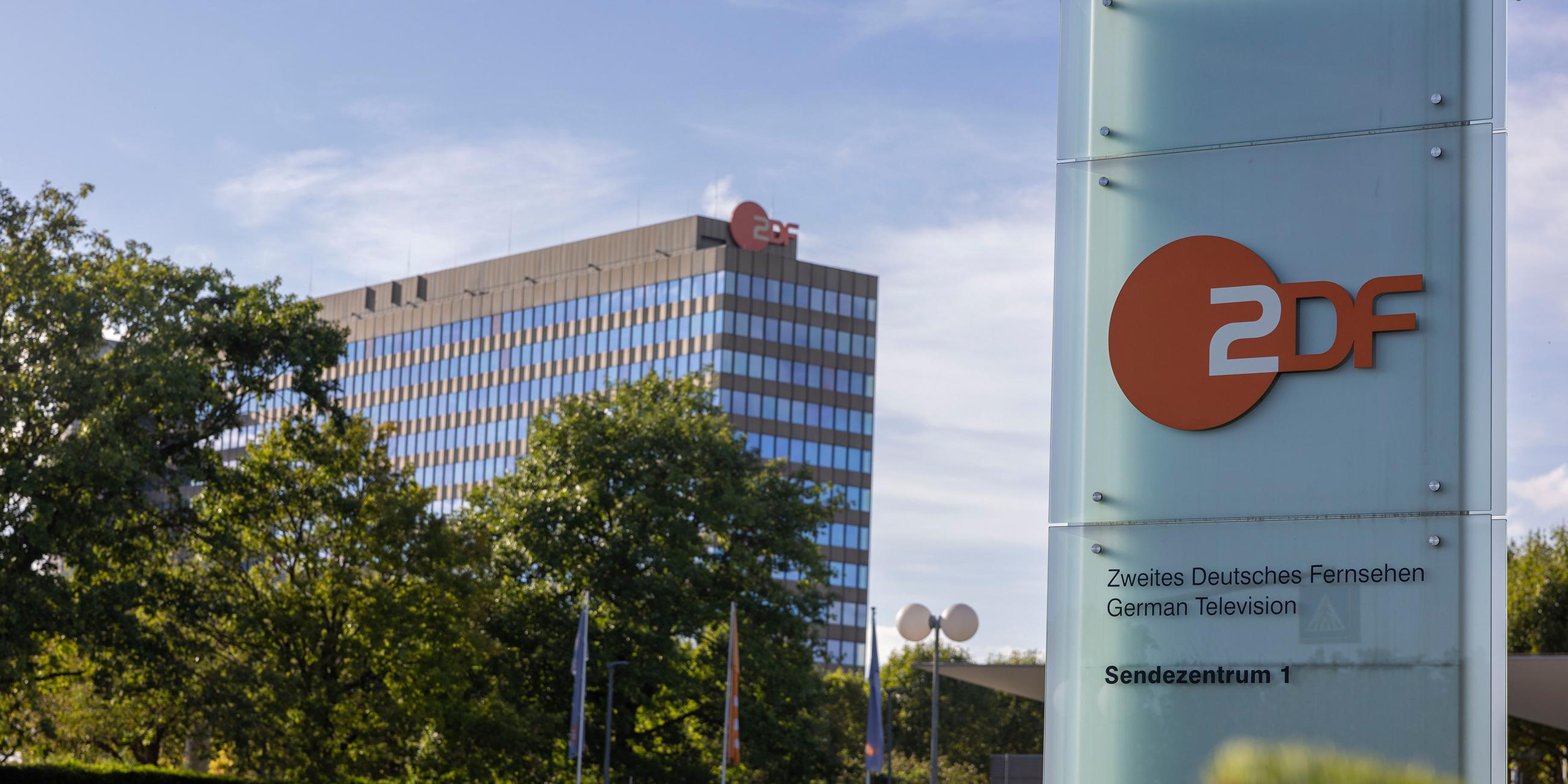 Das Gebäude des Zweiten Deutschen Fernsehens (ZDF) auf dem Lerchenberg in Mainz