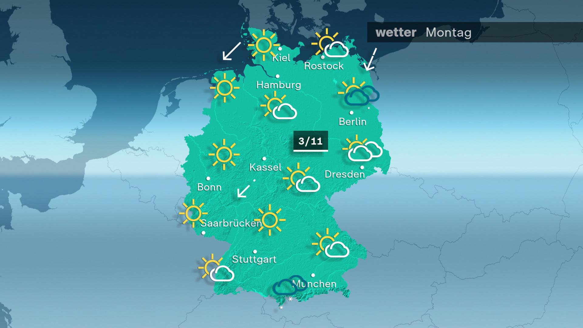 ZDF Wetter für Montag, den 3. April 2022
