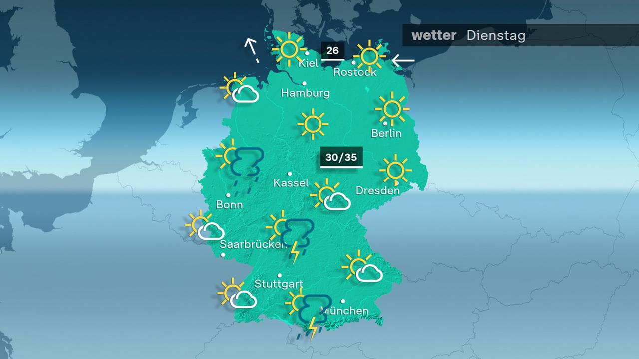 Wetter für Dienstag, 13.08.2024