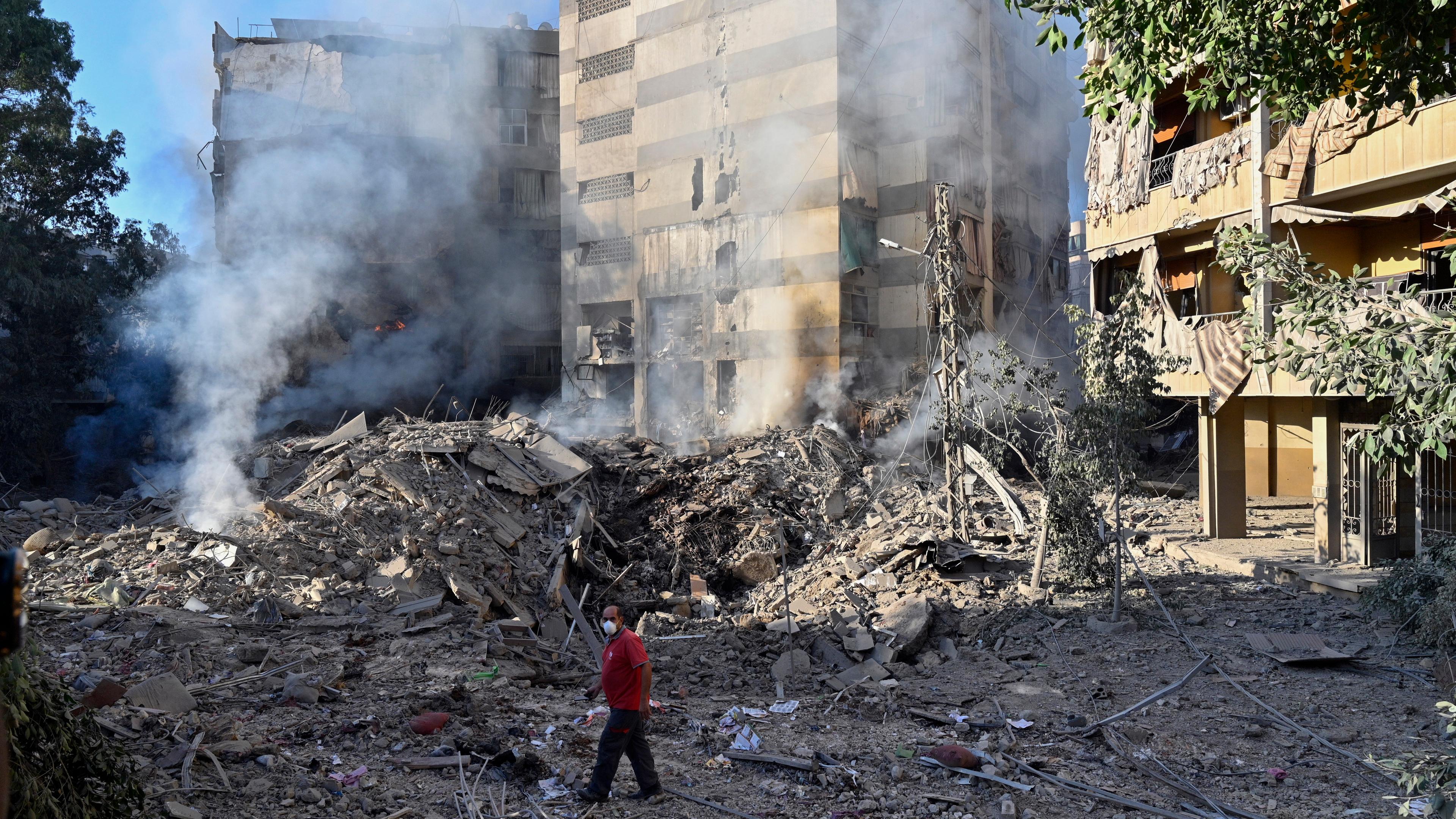 Zerstörte Häuser in Beirut