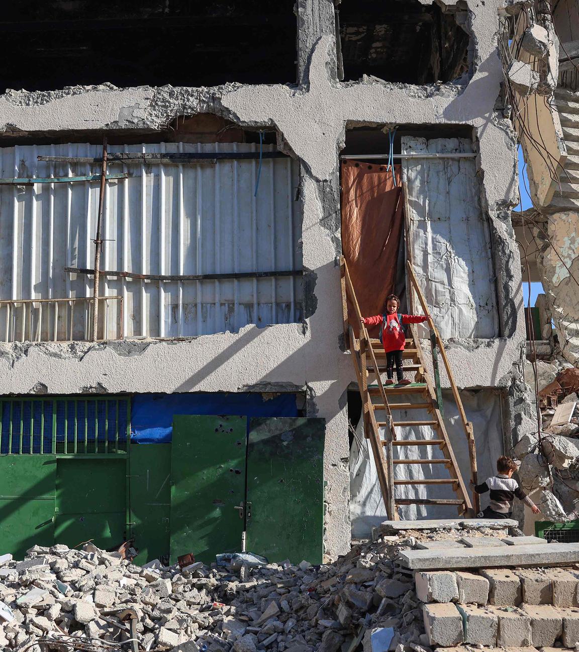 Zerstörtes Haus im Gazastreifen