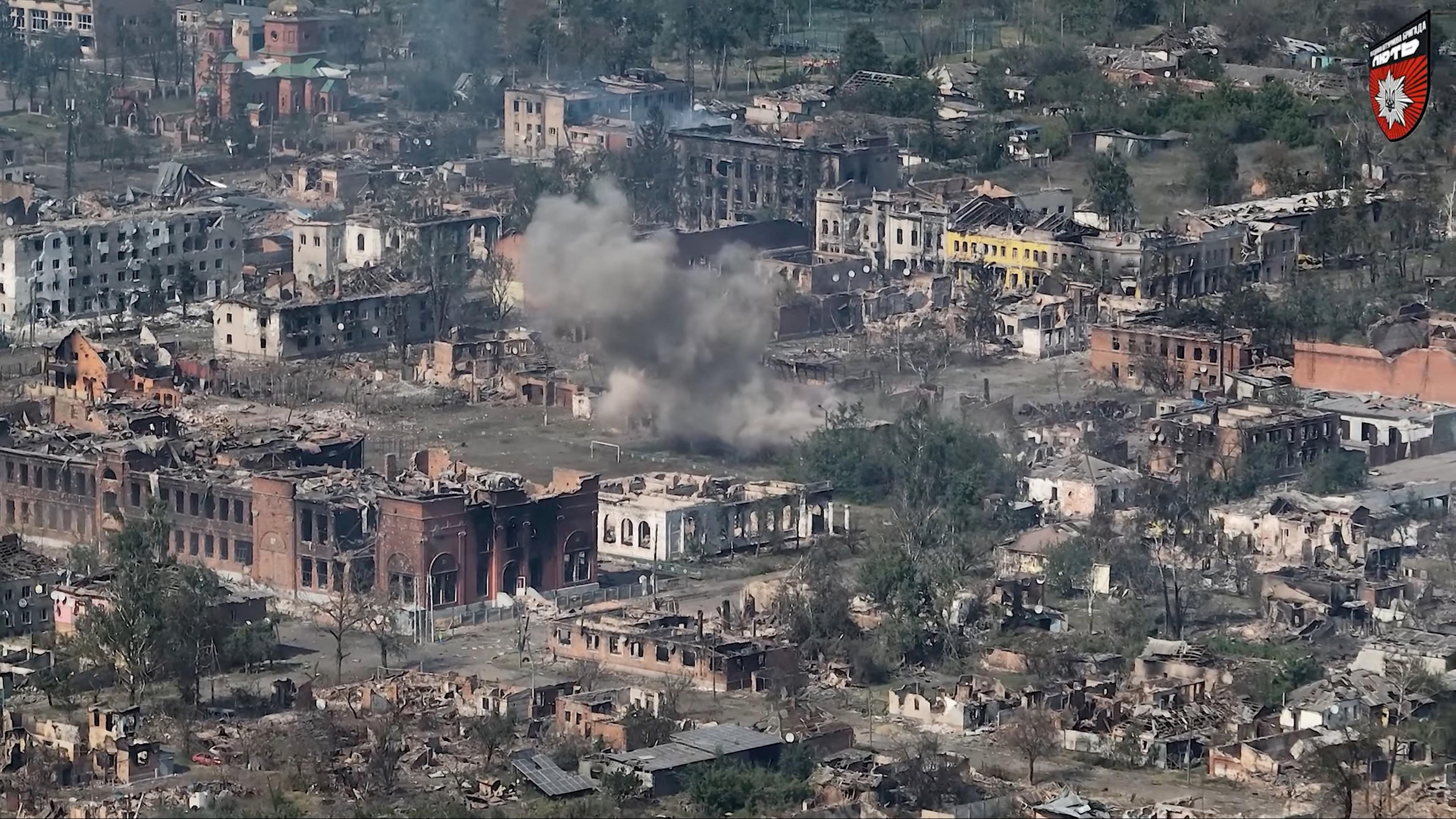 Zerstörung in Wowtschansk, Region Charkiw, Ukraine am 02.06.2024.